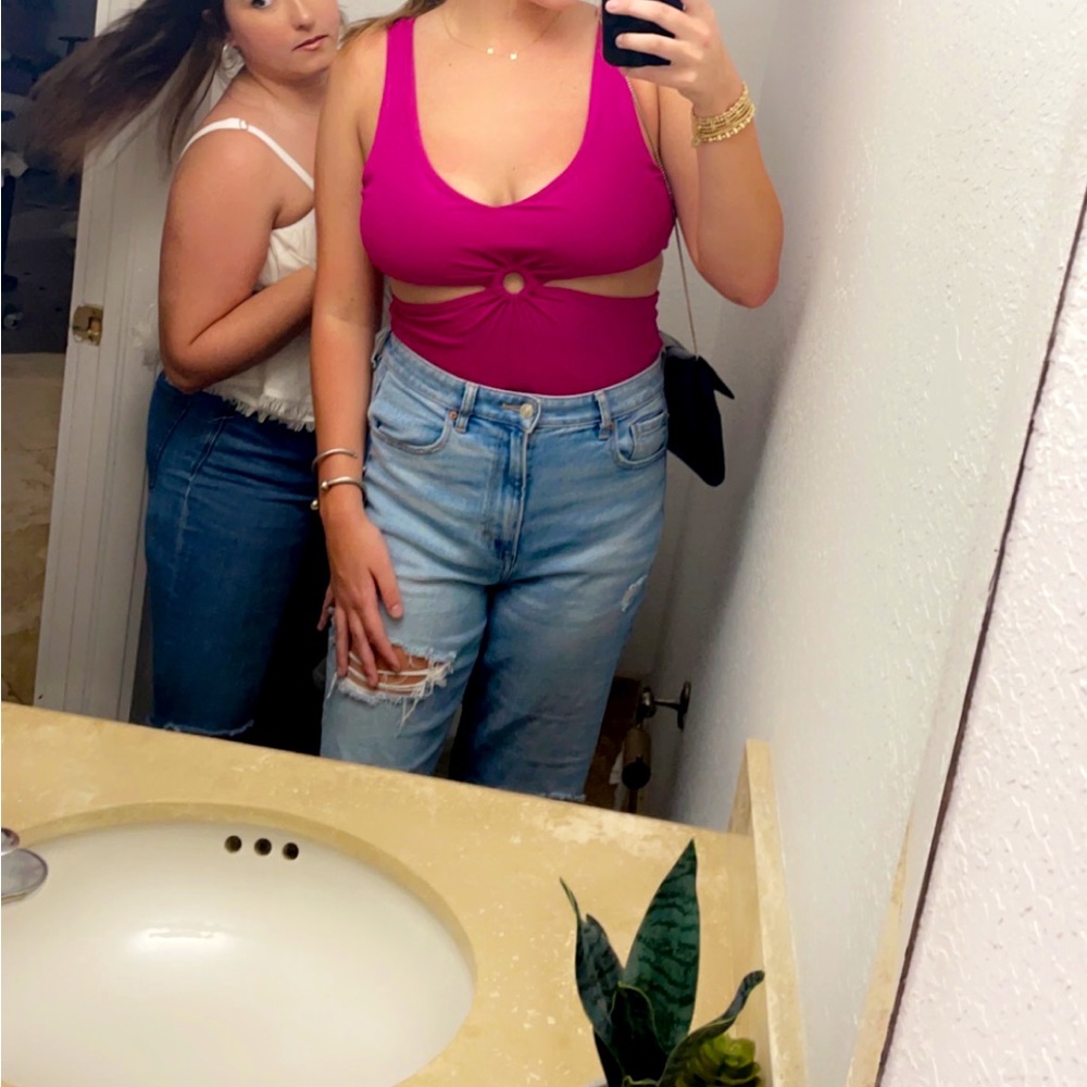 pink bodysuit